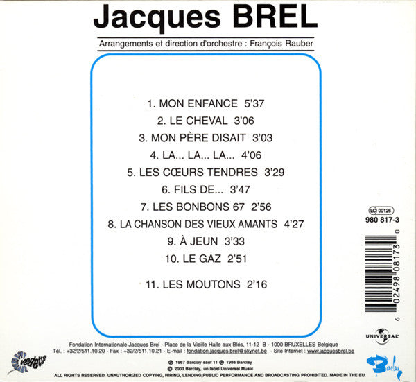 Jacques Brel : Jacques Brel 67 (CD, RE, RM)