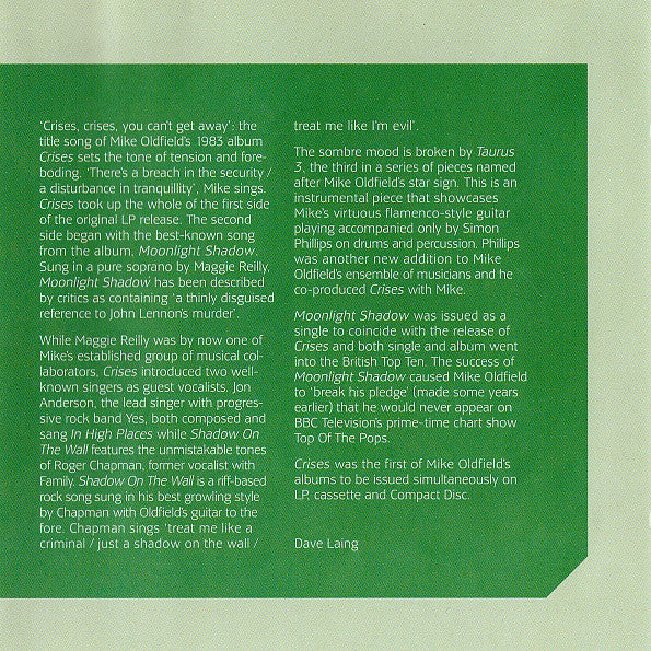 Mike Oldfield : Crises (HDCD, Album, RE, RM)