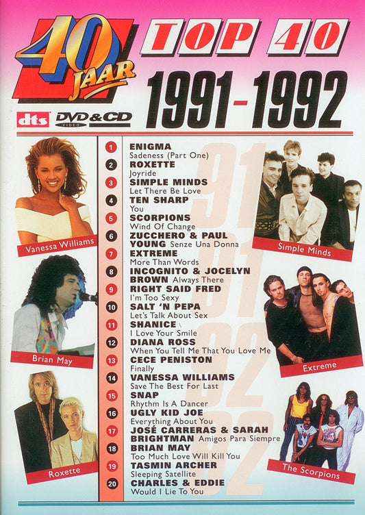 Various : 40 Jaar Top 40 - 1991-1992 (CD, Comp + DVD-V, Comp, PAL)