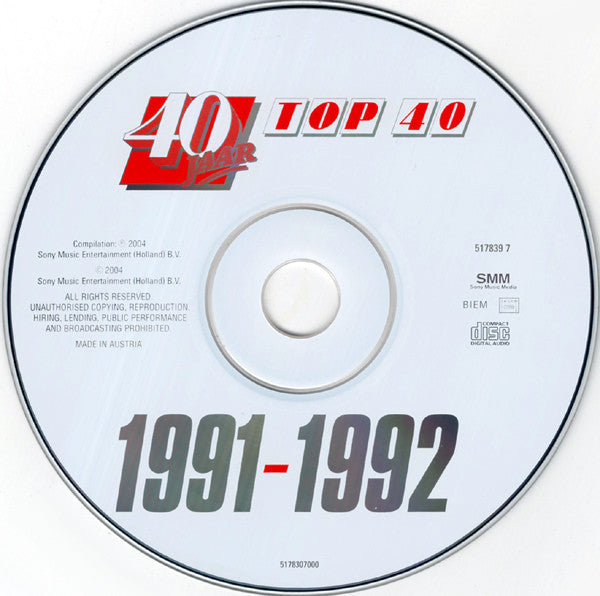 Various : 40 Jaar Top 40 - 1991-1992 (CD, Comp + DVD-V, Comp, PAL)