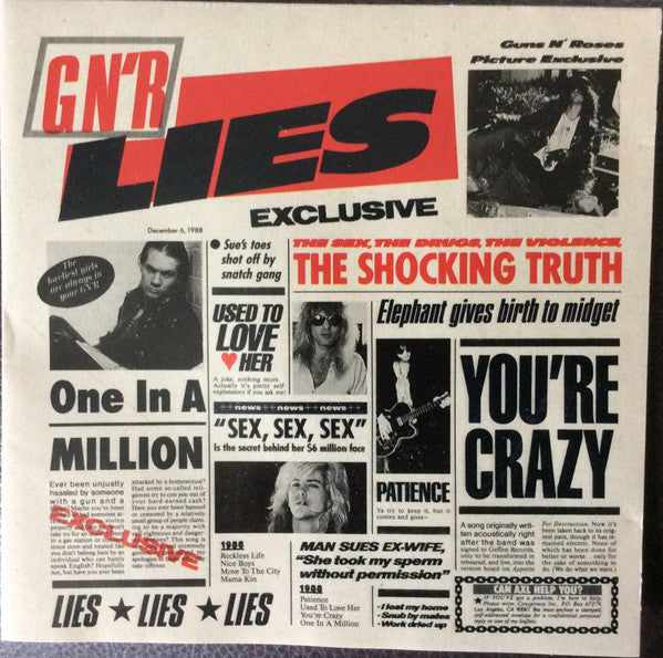Guns N' Roses : G N' R Lies (CD, Album, RE)