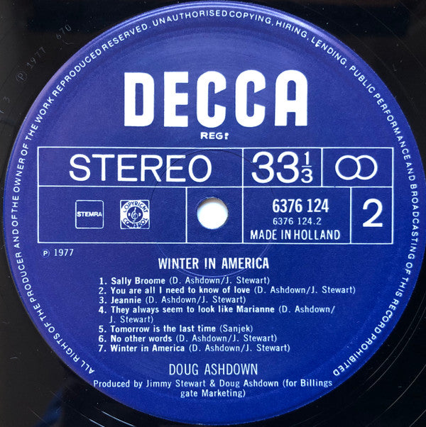 Doug Ashdown : Winter In America (LP, Album)