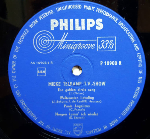 Mieke Telkamp : T.V.-Show (10", Mono)