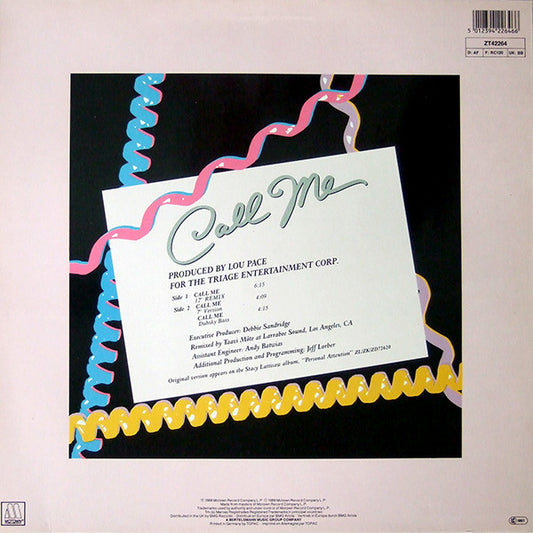 Stacy Lattisaw : Call Me (12", Maxi)