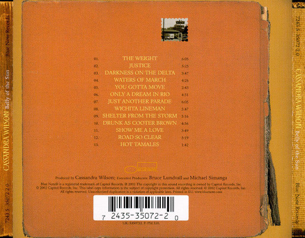 Cassandra Wilson : Belly Of The Sun (CD, Album)