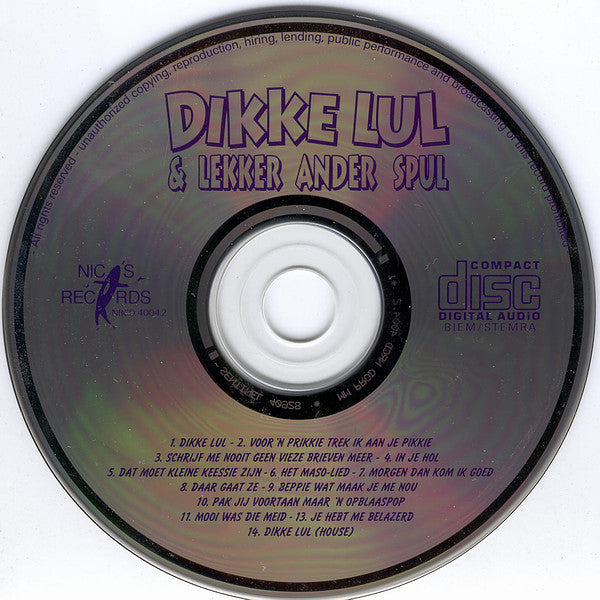 De Dikke Lul Band : Dikke Lul & Lekker Ander Spul (CD, Comp)