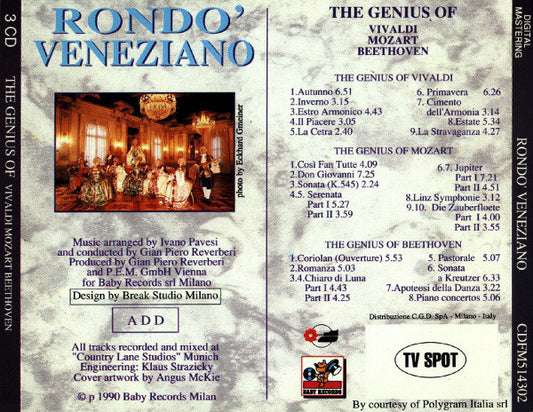 Rondò Veneziano : The Genius Of Vivaldi, Mozart, Beethoven (3xCD, Album)