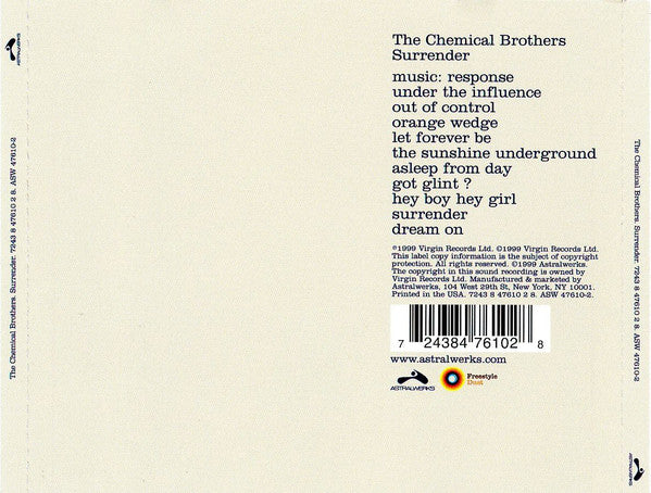 The Chemical Brothers : Surrender (CD, Album)