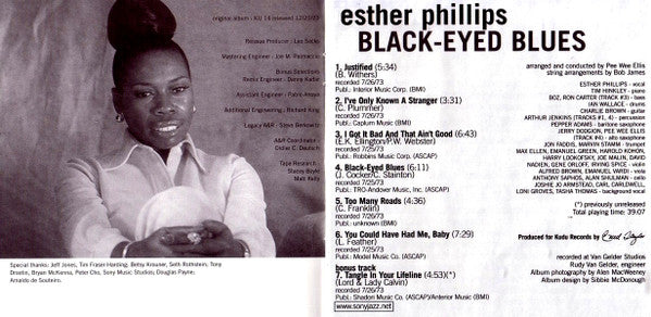 Esther Phillips : Black-Eyed Blues (CD, Album, RE, RM)