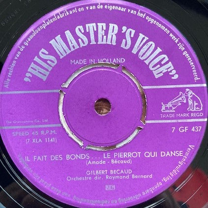 Gilbert Bécaud : Il Fait Des Bonds ... Le Pierrot Qui Danse (7", Single)