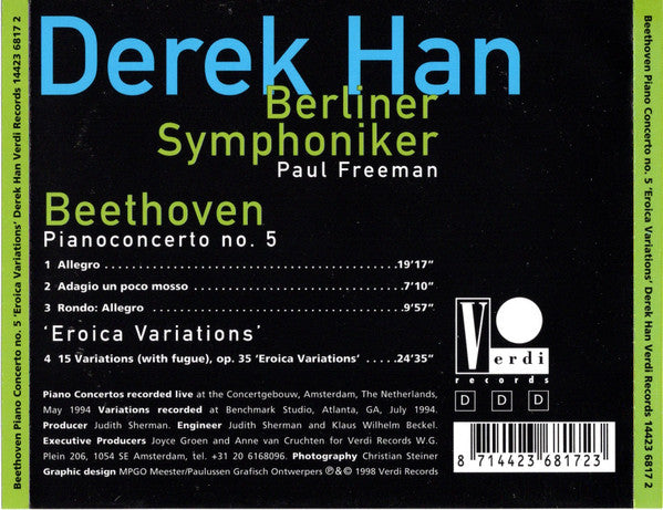 Derek Han, Berliner Symphoniker, Ludwig van Beethoven : Piano Concerto No 5  'Eroica Variations' (CD, Album)