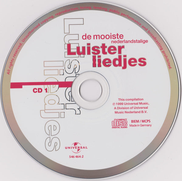 Various : De Mooiste Nederlandstalige Luisterliedjes (2xCD, Comp)