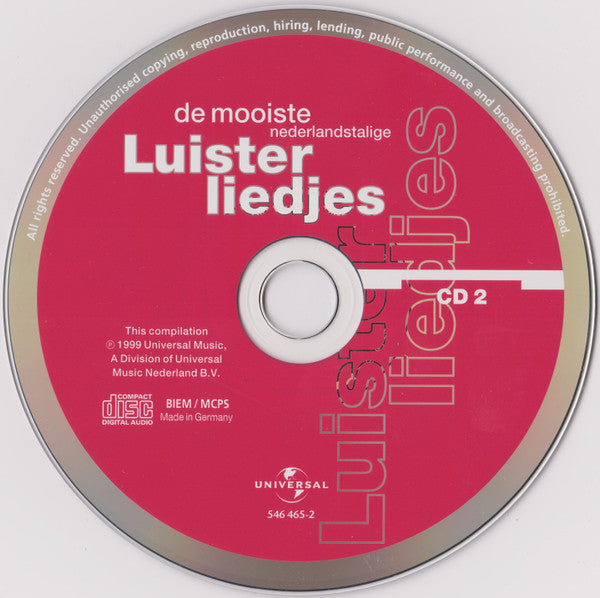 Various : De Mooiste Nederlandstalige Luisterliedjes (2xCD, Comp)