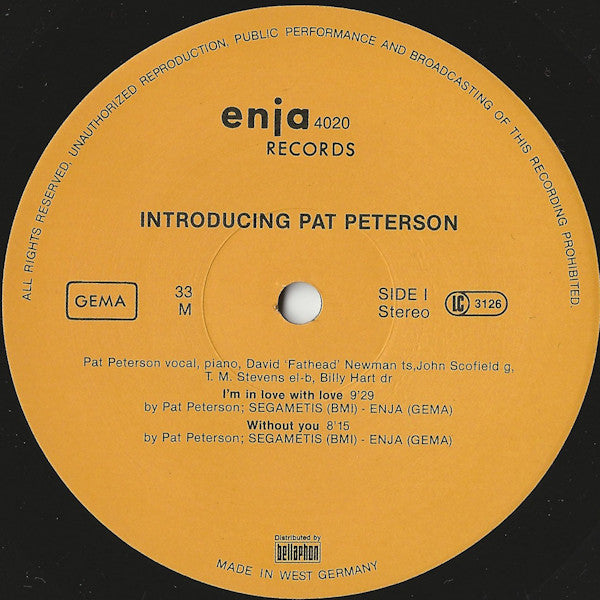 Pat Peterson : Introducing Pat Peterson (LP, Album)