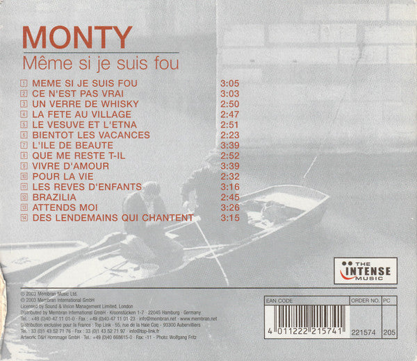 Monty (6) : Même Si Je Suis Fou (CD, Album)