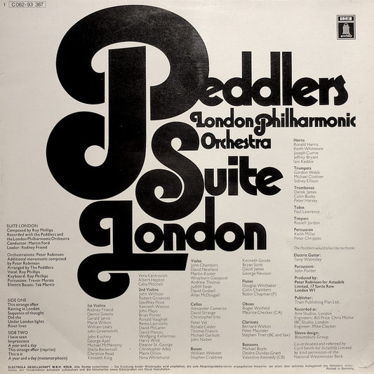 The Peddlers And The London Philharmonic Orchestra : Suite London (LP, Album)