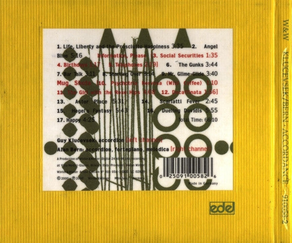 Guy Klucevsek and Alan Bern : Accordance (CD)