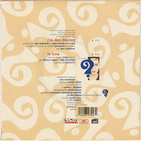 Sara Mandiano : J'ai Des Doutes (7", Single)