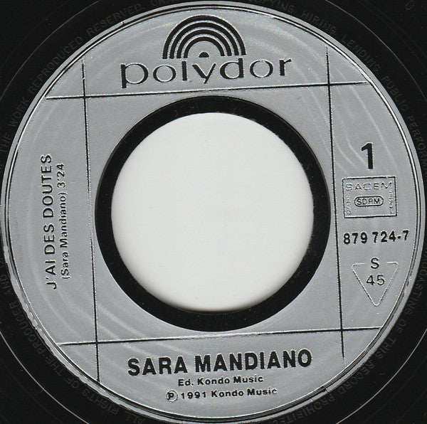 Sara Mandiano : J'ai Des Doutes (7", Single)