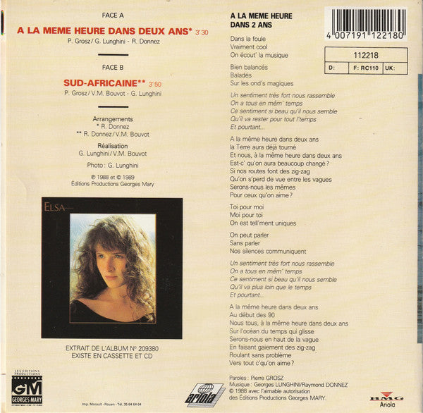 Elsa (2) : A La Même Heure Dans Deux Ans (7", Single)