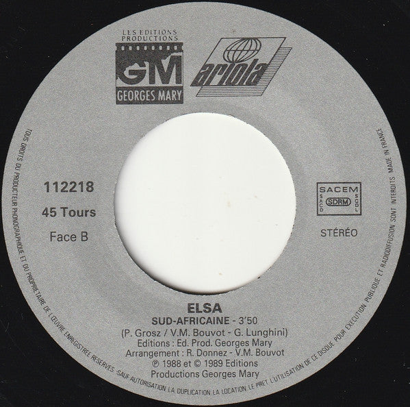 Elsa (2) : A La Même Heure Dans Deux Ans (7", Single)