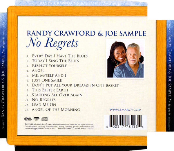 Randy Crawford & Joe Sample : No Regrets (CD, Album, Sup)