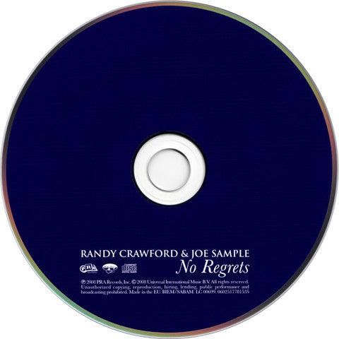 Randy Crawford & Joe Sample : No Regrets (CD, Album, Sup)
