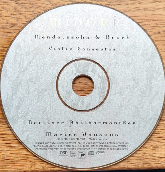 Felix Mendelssohn-Bartholdy & Max Bruch – Midori Goto, Berliner Philharmoniker, Mariss Jansons : Violin Concertos (CD)
