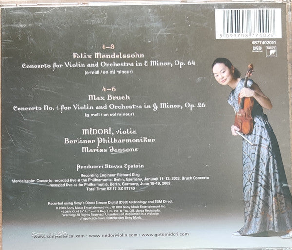 Felix Mendelssohn-Bartholdy & Max Bruch – Midori Goto, Berliner Philharmoniker, Mariss Jansons : Violin Concertos (CD)