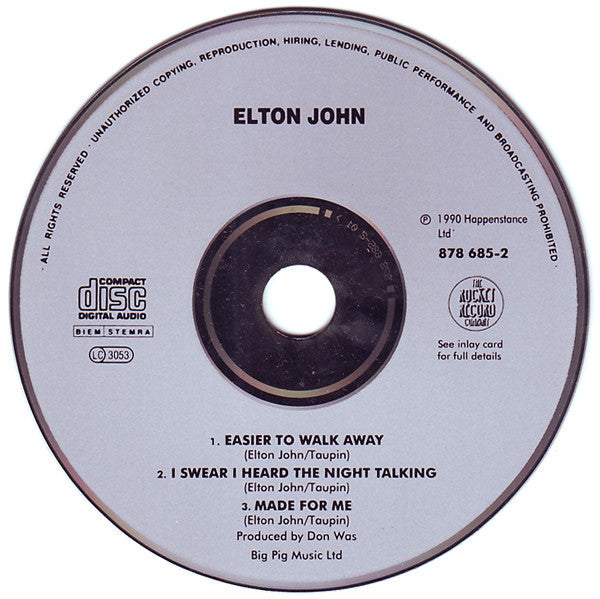 Elton John : Easier To Walk Away (CD, Single)