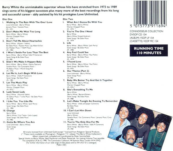 Barry White With Love Unlimited : Satin & Soul Vol II (2xCD, Comp)