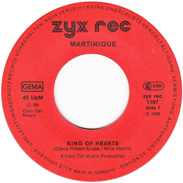 Martinique (2) : King Of Hearts (7", Single)