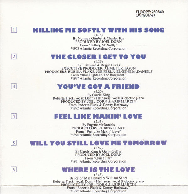 Roberta Flack : The Best Of Roberta Flack (CD, Comp, RE, No )