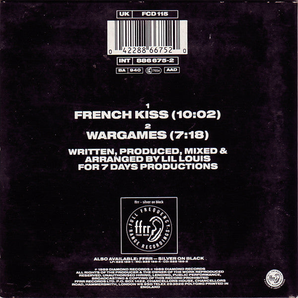Lil Louis* : French Kiss (CD, Single)