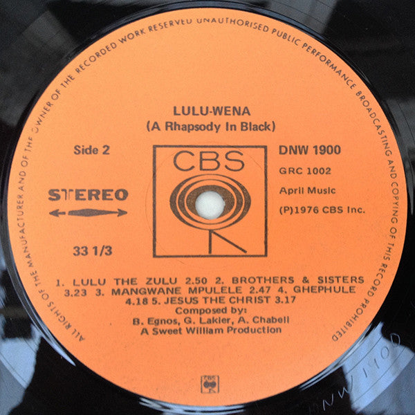 Lulu-Wena : A Rhapsody In Black (LP)