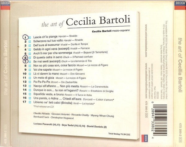 Cecilia Bartoli : The Art Of Cecilia Bartoli (CD, Comp, Dig)
