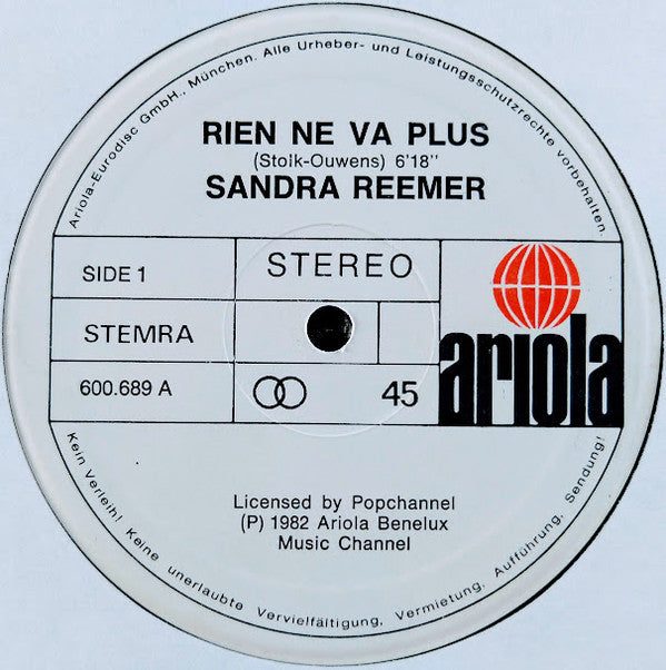 Sandra Reemer : Rien Ne Va Plus (12")