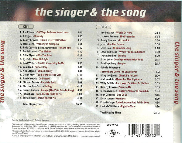 Various : The Singer & The Song (2xCD, Comp)