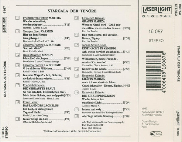 Peter Anders (2), Fritz Wunderlich, Rudolf Schock : Stargala Der Tenöre (CD, Comp)