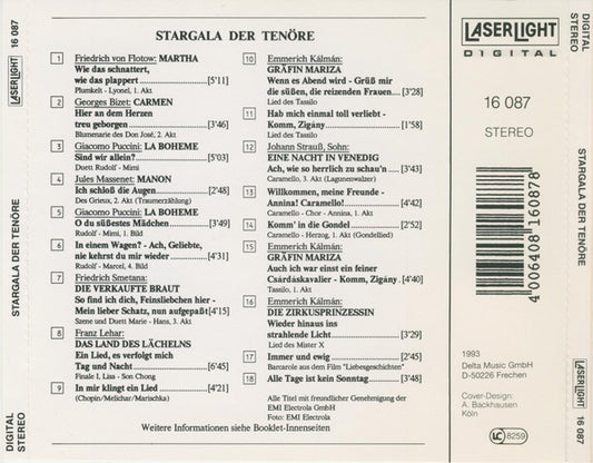 Peter Anders (2), Fritz Wunderlich, Rudolf Schock : Stargala Der Tenöre (CD, Comp)