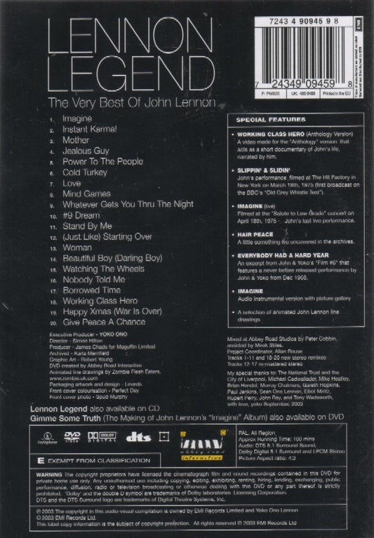 John Lennon : Lennon Legend - The Very Best Of John Lennon (DVD-V, Comp, PAL)