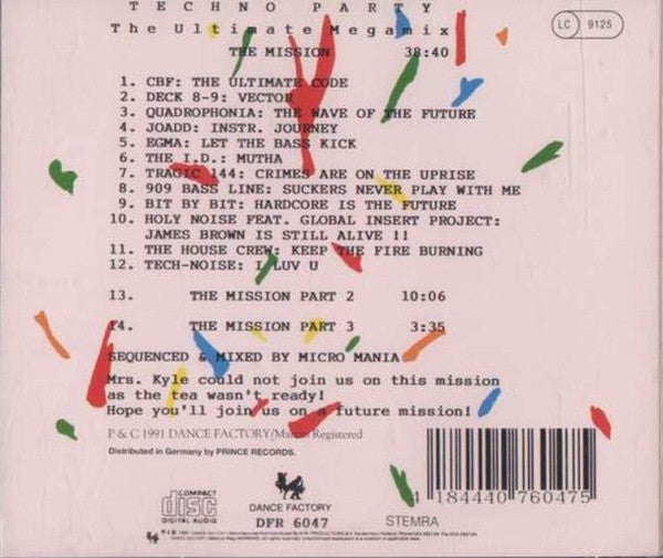 Various : Techno Party - The Ultimate Megamix (CD, Comp, Mixed)