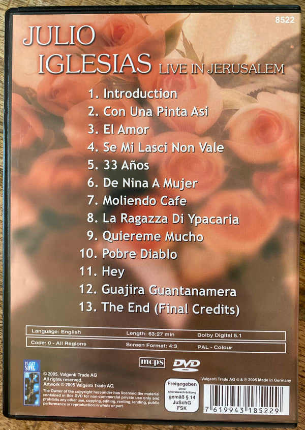 Julio Iglesias : Live in Jerusalem (DVD-V, Multichannel, PAL, Dol)