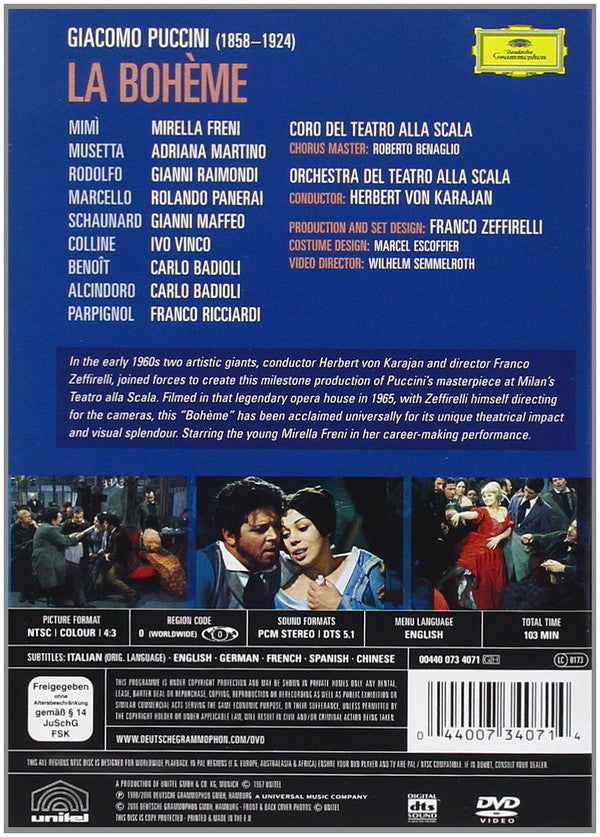 Giacomo Puccini - Orchestra Del Teatro Alla Scala e Coro Del Teatro Alla Scala, Herbert von Karajan, Franco Zeffirelli : La Bohème (DVD)