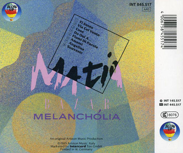 Matia Bazar : Melanchólia (CD, Album, RE)
