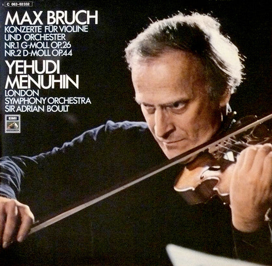 Max Bruch - Yehudi Menuhin, London Symphony Orchestra, Sir Adrian Boult : Konzerte Für Violine Und Orchester Nr.1 G-Moll Op.26 / Nr.2 D-Moll Op.44 (LP)