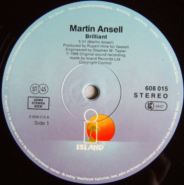 Martin Ansell : Brilliant (12", Maxi)