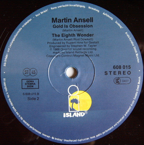 Martin Ansell : Brilliant (12", Maxi)