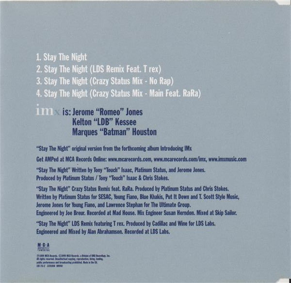 IMx : Stay The Night (CD, Single)