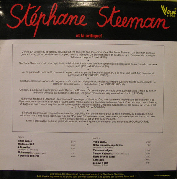 Stéphane Steeman : La Belgique Trépassée En Revue (LP)